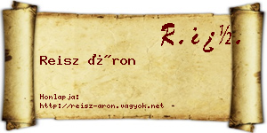 Reisz Áron névjegykártya